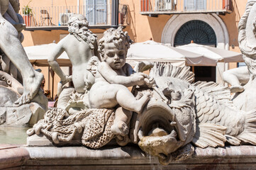 Mohrenbrunnen auf Piazza Navona in Rom