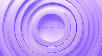 Purple concentric rings. Abstract geometric background.