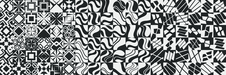 Abstract geometric shapes for web design. Vector pattern simple shapes. Monochrome colors.