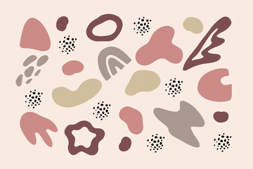 
Set of vector abstract shapes in pastel colors. Hand Drawn Design Elements, Organic Shapes, Abstract Backgrounds