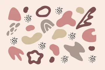 Rolgordijnen  Set of vector abstract shapes in pastel colors. Hand Drawn Design Elements, Organic Shapes, Abstract Backgrounds © Екатерина Великая