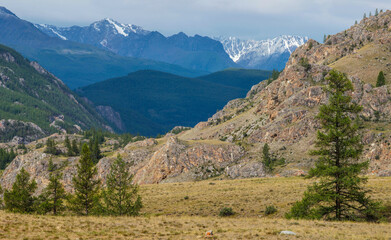 Mountain landscape, cloudy weather