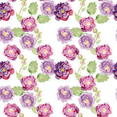 midnight rose watercolor hand drawn floral pattern