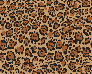 
Seamless Camouflage Pattern Leopard Skin Abstract Background Dark Spots Orange Print on fabric and clothing. Vector illustration