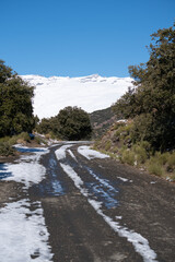 dirt road from Sierra Nevada in southern Spain