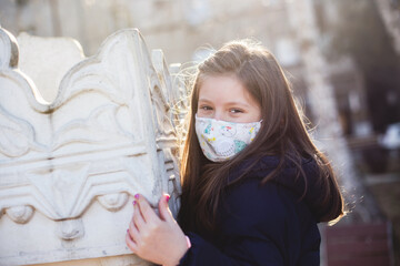 Beautiful Girl Wear Face Mask During Pandemic Time