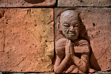 old stone Wall at pagoda on Doi Inthanon mountain national park
