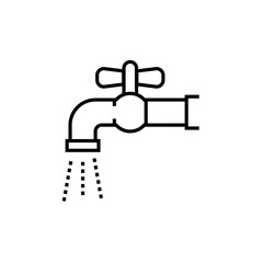 Faucet with water icon. Housekeeping sign symbol vector illustration.
