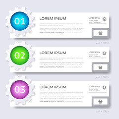 Gears infographics options banner workflow layout vector illustration