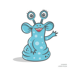 Cute vector cartoon monster isolated on white background