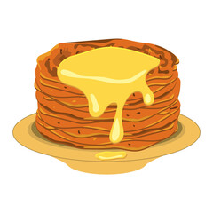 Orthodox food, pancakes with honey, ritual meal