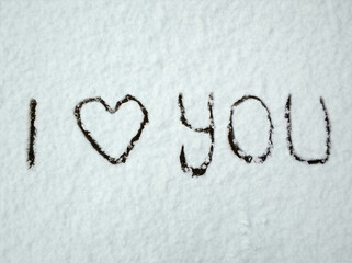 I love you sign on the snow