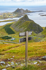 View over Sørland on the norwegian island Værøy