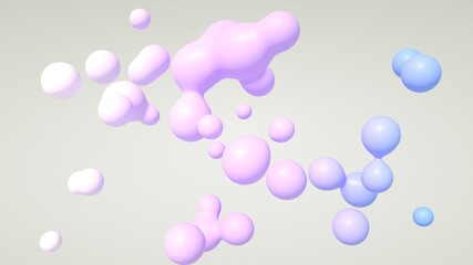 Abstract blobs bubbles with light purple pink colors