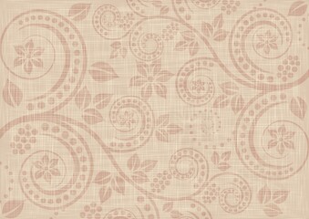 floral background with linen texture