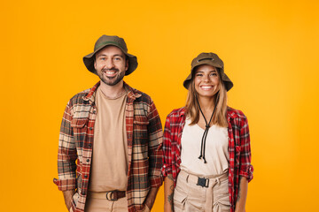 Beautiful happy couple smiling and looking at camera