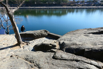 The scenery around Jinju Castle in Jinju, Korea