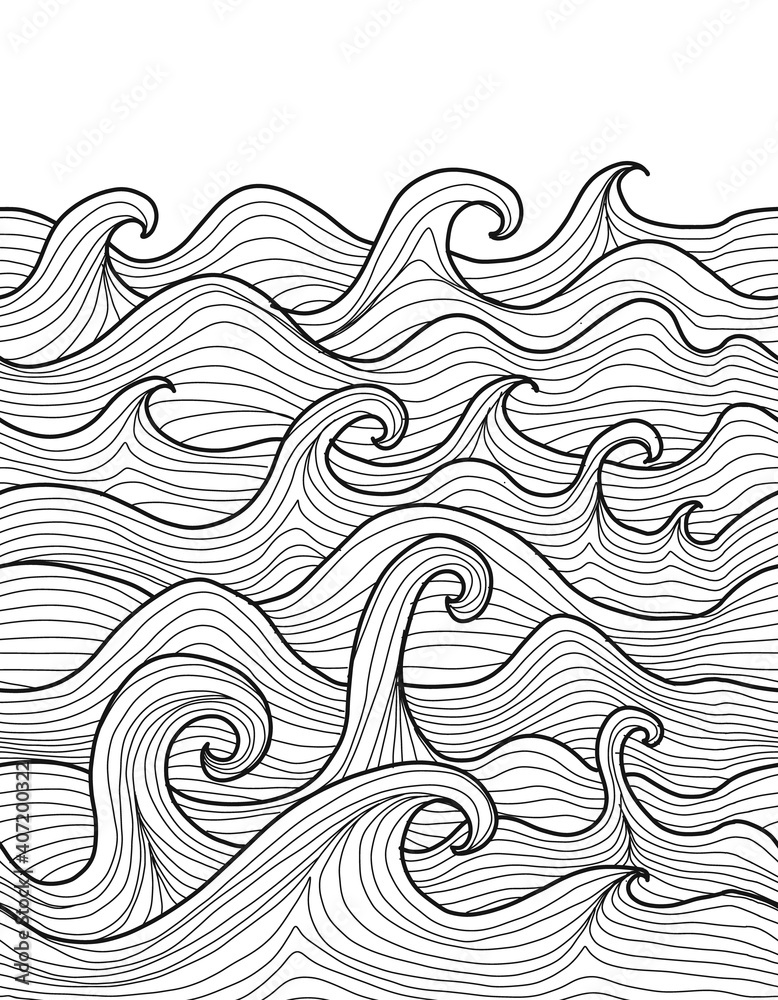 Aufkleber abstract sea background. seamless pattern for your design