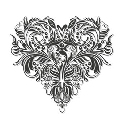 Floral heart shape illustration