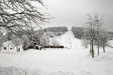 Skihang in Altenberg/Sachsen im Winter