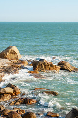 Fototapeta na wymiar The rocks at the coastline at Nan'ao island, Guangdong province, China.