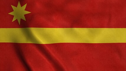 Toa Alta flag, city of Puerto Rico, waving in wind. 3d illustration