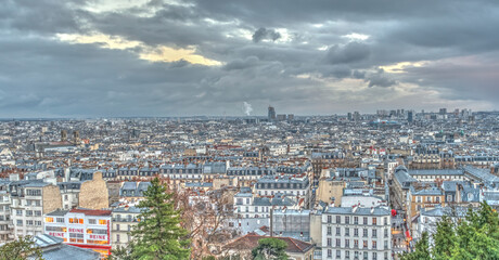 Naklejka premium Paris cityscape, HDR Image