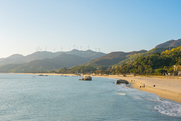 The beach at the coastline in Nan'ao island, Guangdong province, China. © Zimu