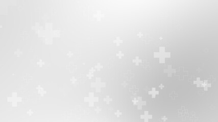 Abstract medical white gray cross pattern background.