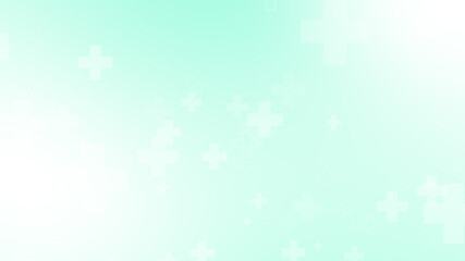 Medical green blue cross pattern healthcare background.