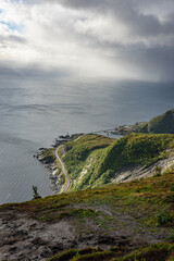 View from above over lofoten mountains