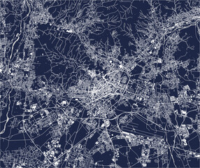 map of the city of Bergamo, Lombardy, Italy