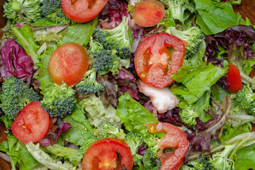 Closeup of healthy salad ready to be served.