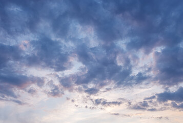 dramatic cloudy sunset sky blue hour abstract background