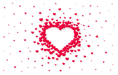 Red hearted background with a Valentines Day title on it. Vector