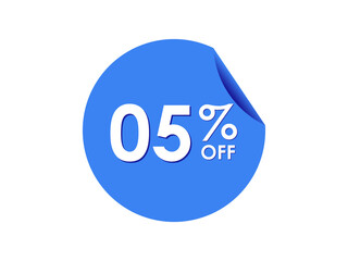5% OFF Sticker, 5 percent discount Special Offer Price Label