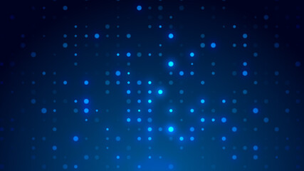 Obraz premium Dot white blue pattern screen led light gradient texture background. Abstract technology big data digital background. 3d rendering.