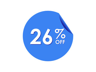 26% OFF Sticker, 26 percent discount Special Offer Price Label
