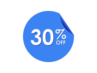 30% OFF Sticker, 30 percent discount Special Offer Price Label