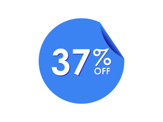 37% OFF Sticker, 37 percent discount Special Offer Price Label