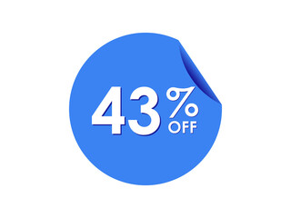 43% OFF Sticker, 43 percent discount Special Offer Price Label