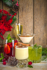 Set of different christmas drinks
