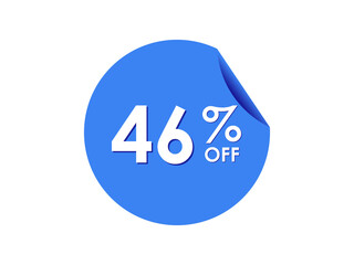 46% OFF Sticker, 46 percent discount Special Offer Price Label