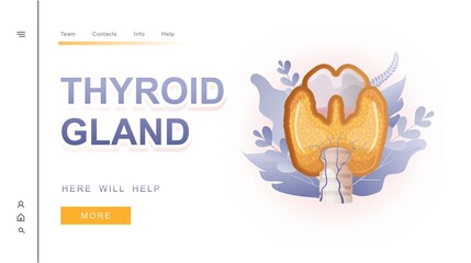 thyroid gland banner concept vector