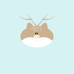 harald der bewegungsfrohe hüpfende Hirsch pastell blau