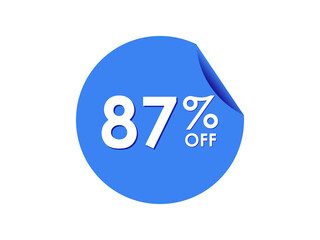 87% OFF Sticker, 87 percent discount Special Offer Price Label