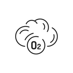 Cloud with air color line icon. Editable stroke.