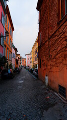 A small street in the center of Rome.