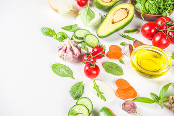 Organic fresh raw vegetables flatla