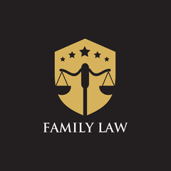 Family law logo design with emblem design